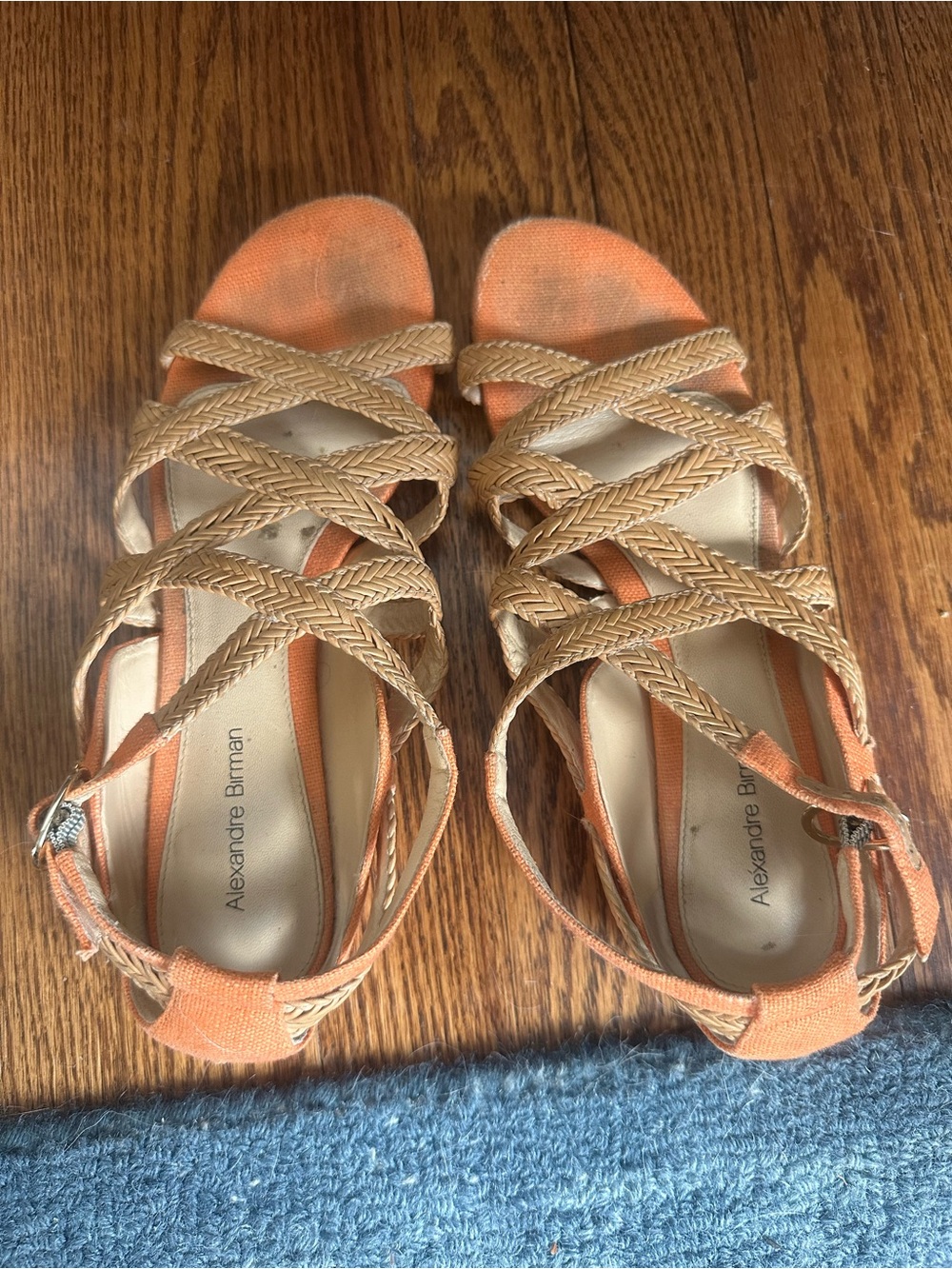 Alexander Birman Braided Espadrille Sandals in Orange - Women's
